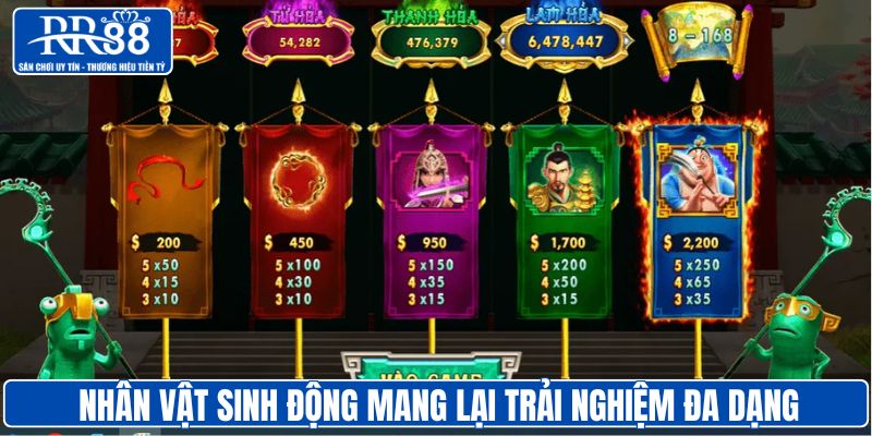 Nhân vật sinh động mang lại trải nghiệm đa dạng